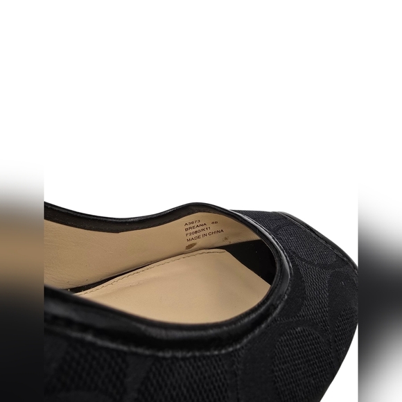 Coach Black High Stiletto Peep-Toe Heels - Picture 5 of 8